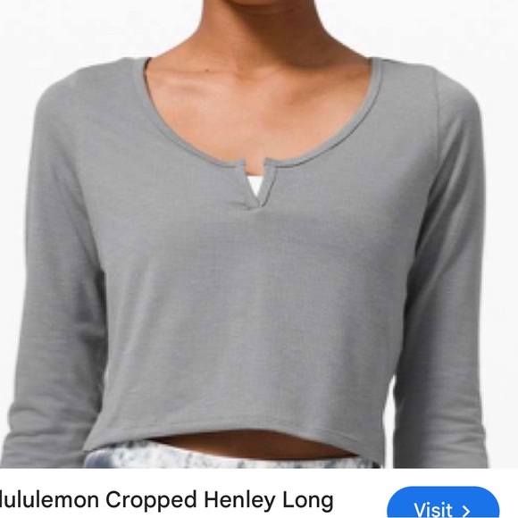 Lululemon Cropped Henley Long Sleeve Top - Picture 2 of 6